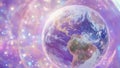 A Peaceful Planet Earth Sphere Designed With Flower of Life Patterns, Sacred Geometry, Symbolizing the Earths Ascension Process Royalty Free Stock Photo