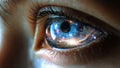 A Beautiful Female Eye Reflecting a Cosmic Galaxy Inside the Iris Royalty Free Stock Photo