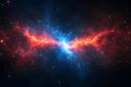 Stunning cosmic nebula with vibrant red and blue gas clouds Royalty Free Stock Photo