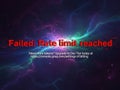 Rate limit reached: cosmic space background with error message Royalty Free Stock Photo