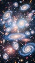 Stunning Cosmic Tapestry of Spiral Galaxies in Deep Space Royalty Free Stock Photo