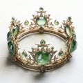 Jade Crown: Metal Plated With Green Gemstones In Petzval 85mm F22 Style