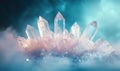 Stunning Crystal Formation with Sharp Points and Soft Background, Ethereal Glow, Natural Beauty, Gemstone Display Royalty Free Stock Photo