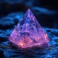 Stunning Crystal Pyramid with Intricate Ice and Light Effects Royalty Free Stock Photo