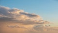 Beautiful cumulonimbus stormy rain cloud formations in Summer sunset sky with dramatic moody color and texture Royalty Free Stock Photo