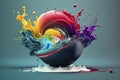 This stunning 3D artwork boasts pure, vibrant colors and lively movement