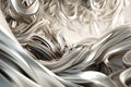 Modern Minimalist Industrial Design with Weathered Silver Waves in 3D Render