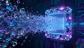 Futuristic Crystal Processor Concept for Artificial Intelligence and Big Data Royalty Free Stock Photo