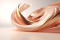 Peach & Gold Twisted Waves: Sleek & Modern 3D Render Design on White Studio Background