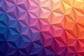 Stunning 3D geometric background featuring a vibrant gradient of faceted diamond shapes. Royalty Free Stock Photo