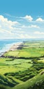 Stunning 2d Illustration Of Bude, Cornwall\'s Beautiful Valley