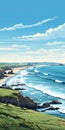 Stunning 2d Illustration: Bude, Cornwall\'s Majestic Beachscape