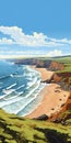 Stunning 2d Illustration Of Bude, Cornwall\'s Majestic Canyon