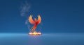 Majestic phoenix rising from ashes and flame Royalty Free Stock Photo