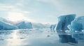 Stunning 3d Illustration Of Icebergs In Soft Atmospheric Perspective