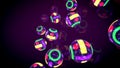 Flying Colorful Billiards Neon Balls