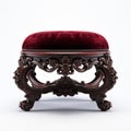 Stunning 3d Model Of Red Velvet Ottoman Raft In Victorian Style Royalty Free Stock Photo