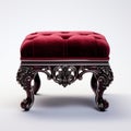 Stunning 3d Model Of Red Velvet Victorian Footstool