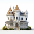 Stunning 3d Queen Anne Home On A White Background