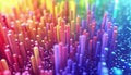 A stunning 3D render of an abstract multicolor spectrum Royalty Free Stock Photo