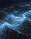 A stunning 3D render of blue ocean waves that create a unique scene. Royalty Free Stock Photo
