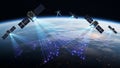 Global Satellite Communication Network Connecting Earth Royalty Free Stock Photo