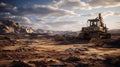 Stunning 3d Render Of Excavator In Unreal Engine 5 Desert Scene