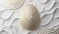 Elegant Golden Egg with Abstract White Wavy Background Royalty Free Stock Photo