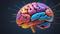 Intricate 3D Render of the Human Brain: Exploring the Complexities of Neuroanatomy and Functionality