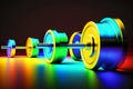 3d render of a dumbbell finite elements analysis.generative AI