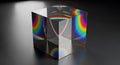 Prism Cube with Rainbow Light Dispersion Royalty Free Stock Photo