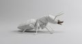 Stunning 3D Render of a White Origami Termite in a Minimalist Setting Royalty Free Stock Photo