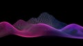 Abstract Neon Waveform Digital Visualization in Pink Blue and Purple on Black Background Royalty Free Stock Photo