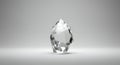 Stunning 3D rendered clear crystal gem on grey background Royalty Free Stock Photo