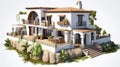 Realistic Mediterranean House Animation With Bold Structural Designs