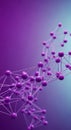 Abstract Molecular Structure in Purple, Science Background, 3D Rendering Royalty Free Stock Photo