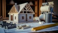 Engineering a Dream Home - From Blueprint to Completion - ai generated Royalty Free Stock Photo