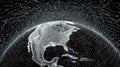 Stunning 3D Rendering of Earth with Dynamic Digital Connections Royalty Free Stock Photo