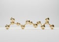 Elegant Golden Molecular Structure Abstract 3D Render Science Connection Luxury AI generated.