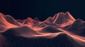 Abstract Glowing Wireframe Mountain Landscape Digital Terrain Visualization Futuristic Technology Background Royalty Free Stock Photo