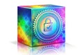 Secure Software Box Mockup Holographic Seal for Digital Product Authentication and Verification Royalty Free Stock Photo