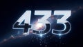 3D Chrome Number 433 Floating in Nebula Space with Stars Royalty Free Stock Photo