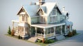 Stunning 3d Rendering Of Victorian Home With Ray Tracing And Intricate Interlocking Structures