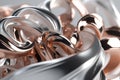 Twisted Waves: Minimalist Silver and Copper in 3D Render