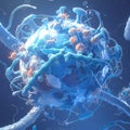 Stunning 3D Rendition of a Cancer Cell Under the Microscope Royalty Free Stock Photo