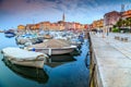 Stunning dawn with Rovinj old town,Istria region,Croatia,Europe Royalty Free Stock Photo