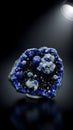 Stunning Deep Blue Mineral Geode with Crystals Royalty Free Stock Photo