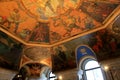 Stunning detail depicting early American life on ceiling of the 'War Room' State Capitol Building,New York,2016,