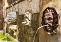 Stunning detail of the Fountain of the Seven Spouts, Pitigliano historical center, Tuscany, Italy Royalty Free Stock Photo