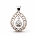 Elegant Tear-shaped Diamond Pendant In White And Aquamarine